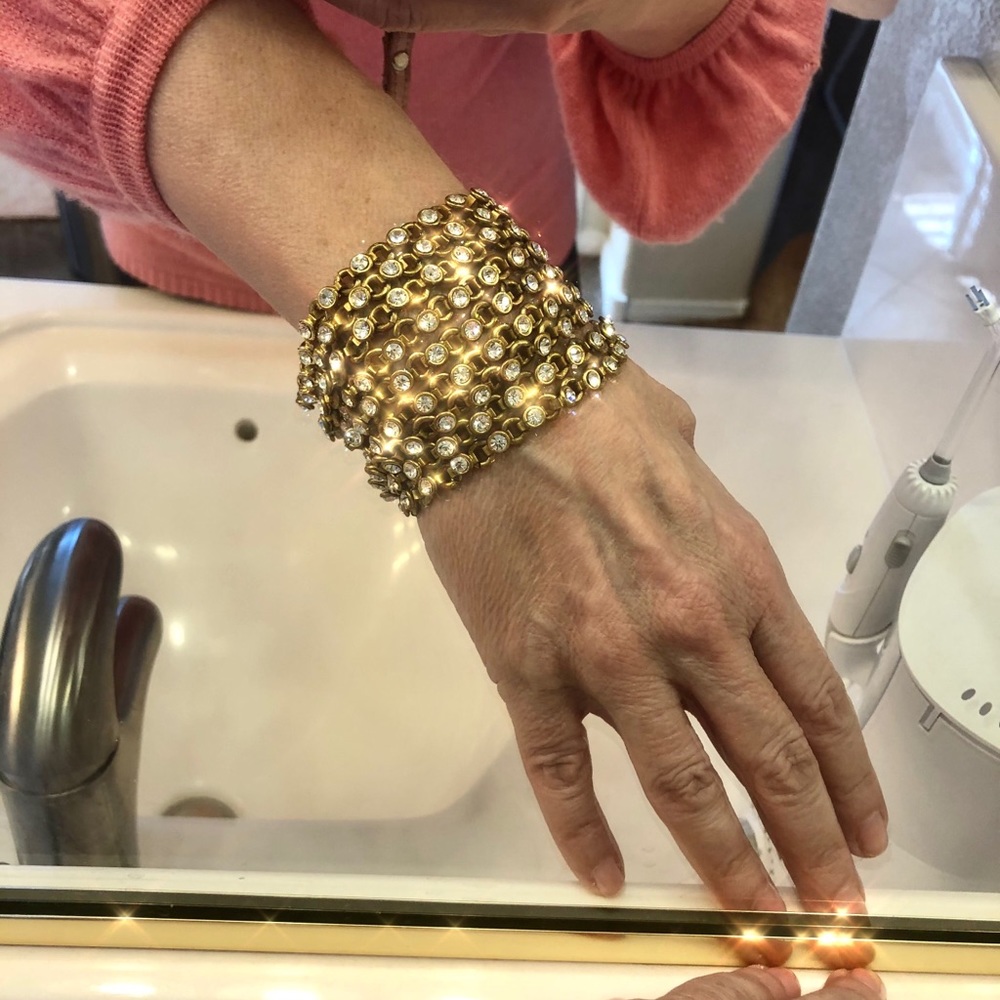 AUTHENTIC Vintage CHANEL 9-Row Swarovski Encrusted B…